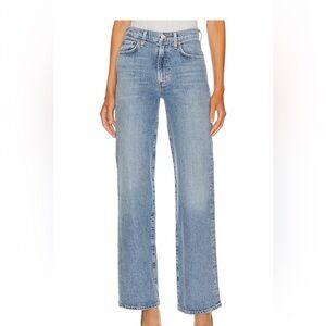 AGOLDE Harper Mid Rise Relaxed Straight Jeans in Flash